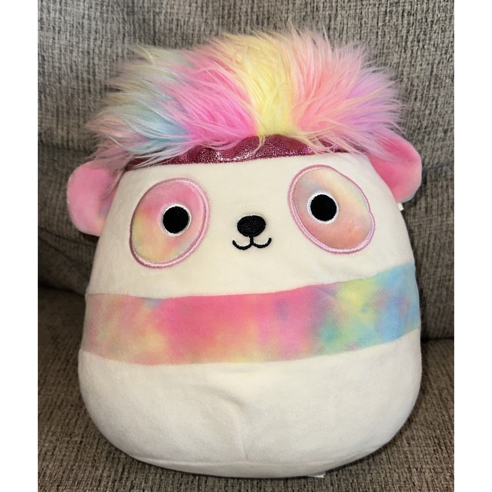 Squishmallows Squish-Doos PEARSON THE PANDA 8" Rainbow Tie-dye‎ Plush Super Soft